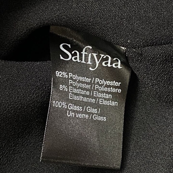 Safiyaa Corrina Fringe Trim Mini Dress Black Evening Formal - Picture 6 of 10